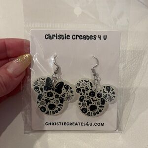 Black and White Halloween Earrings Glow In The Dark